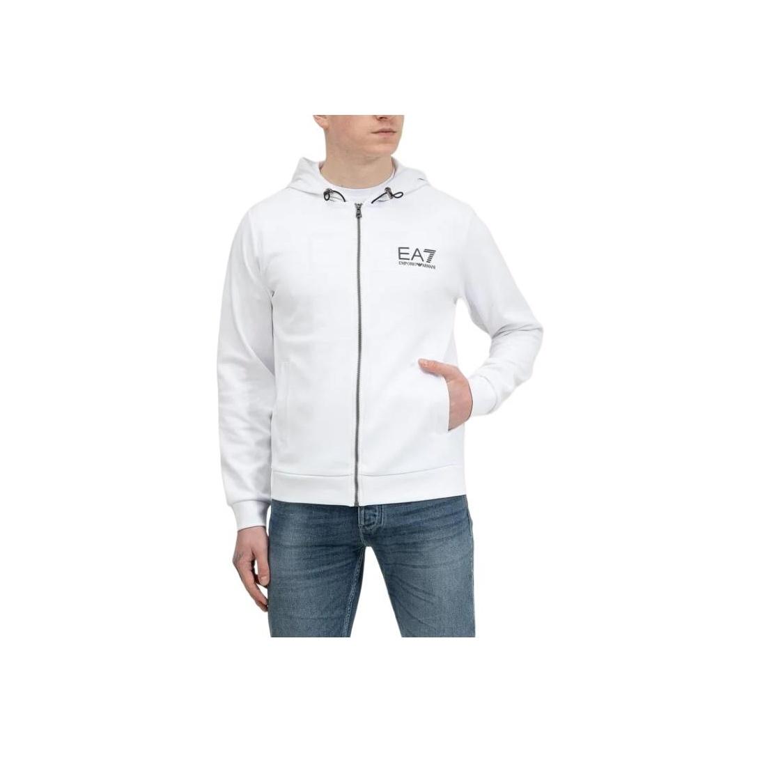 Emporio Armani EA7 Jas met Capuchon en Rits Lange Mouwen Heren jassen Wit 3LPM82-PJARZ-1100 S
