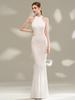 Elegant White Luxury Evening Gown for Women, Banquet & Event Host, Tassel Mermaid Slim Fit