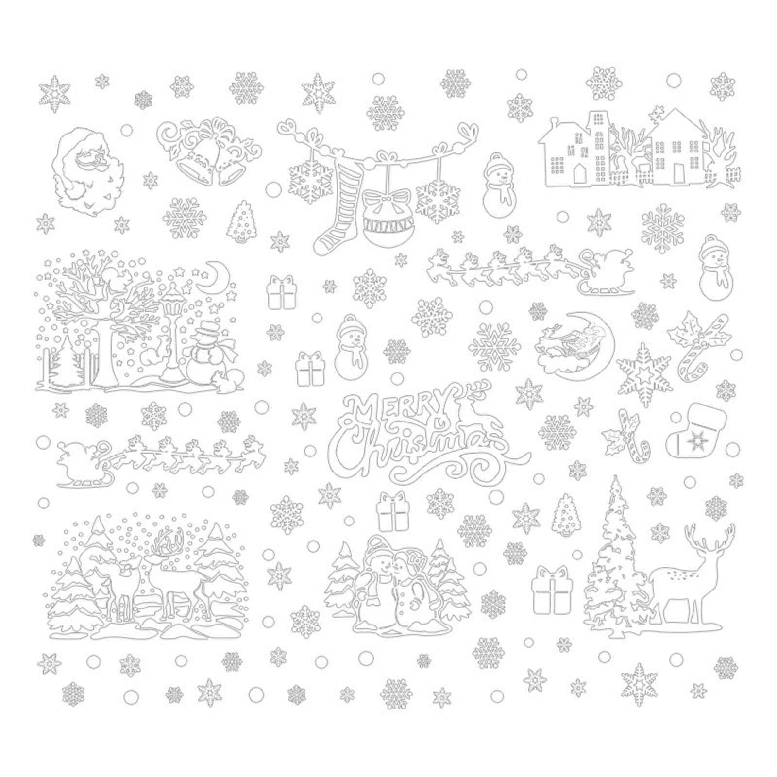 

Рождественские украшения Украшение для праздничной вечеринки Наклейки на окна ПВХ Статические наклейки Украшения для окон One Size