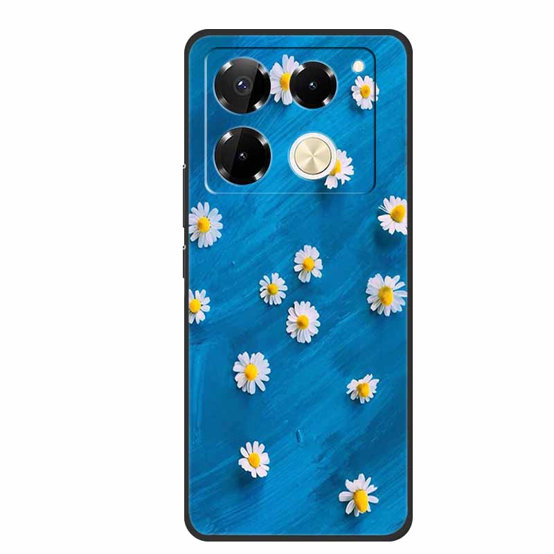 For Infinix Note 40 Pro 5G Case TPU Soft Silicone Cover Phone Cases for Infinix Note 40 40pro 4G Flowers Lovely Coque Fundas