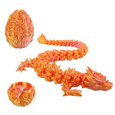 Mystery Dragon With Egg, 3D Printed Dragon With Egg, Full Articulated Flexible Dragon With Eggs, 3D Printed Gift Toy