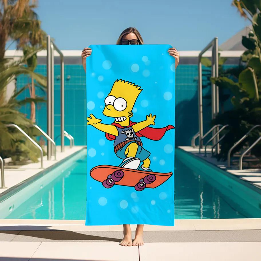Beach Towel Simpsones Spa Large Bath Towel Personal Care Towels Home Bathroom Accessories Sauna Turban for Hair Quick Drying