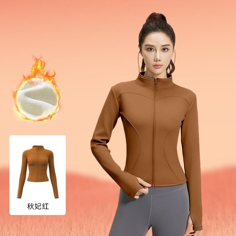 Jane Yi Club Stand-up Collar Yoga Clothing Jacket Running Cycling Sports Skinny Elastic Fitness Yoga Top Women