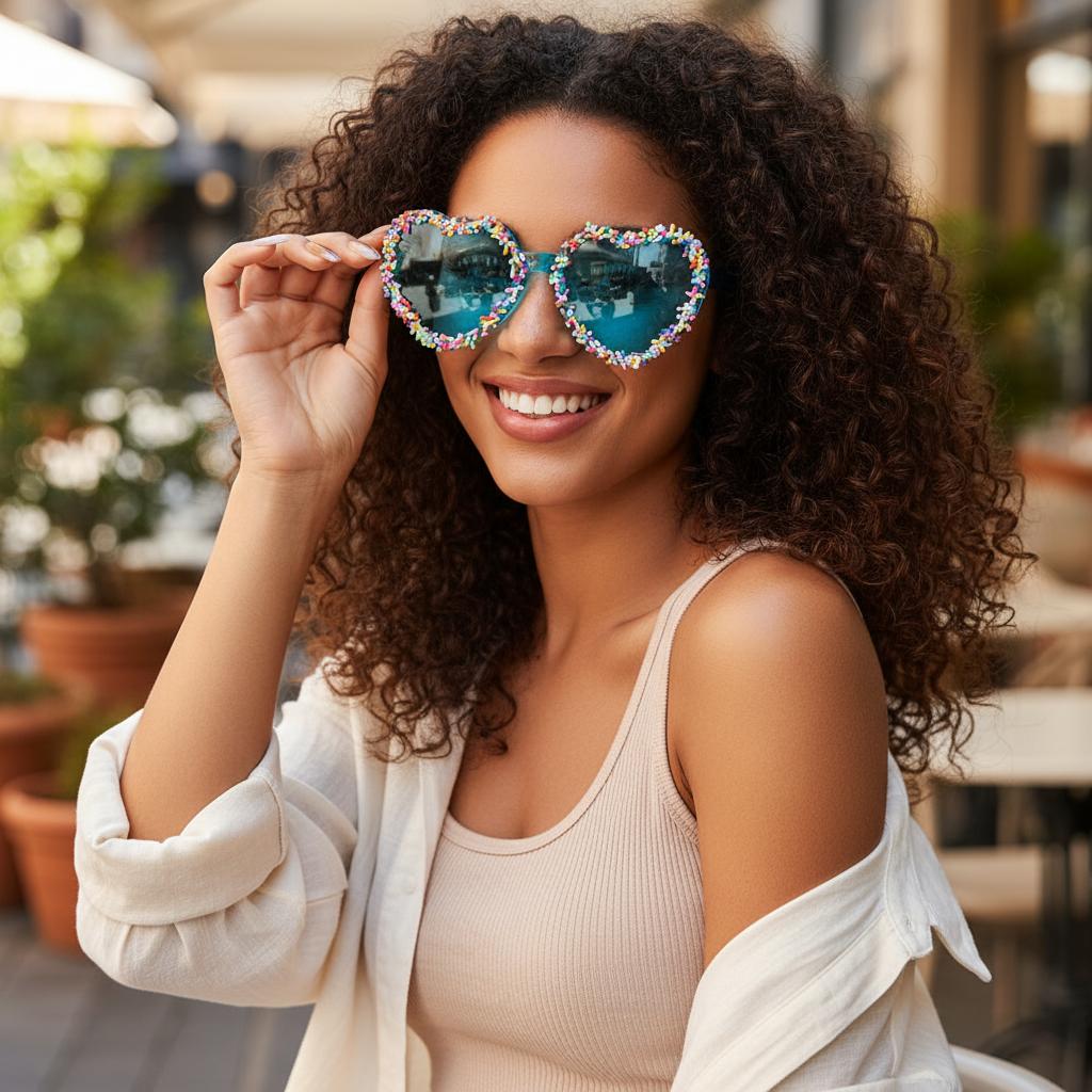 Y2K Luxury Vintage Sunglasses Heart Shape Candy Color Love Heart Sunglasses Beach Sun Glasses Party Eyewear