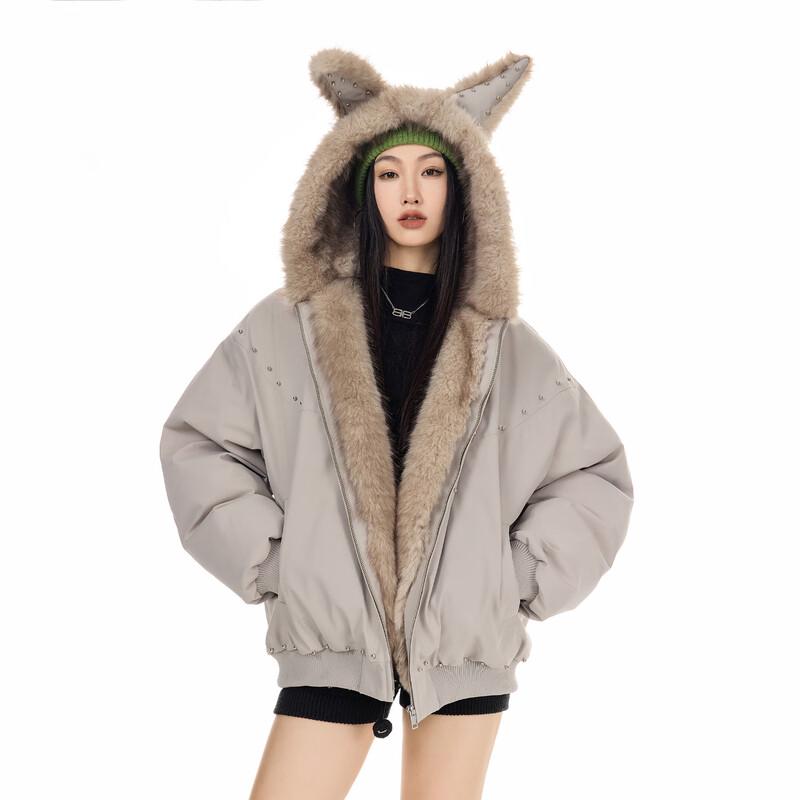 

ICH MODE Women s American Ear Hooded Padded Jacket M