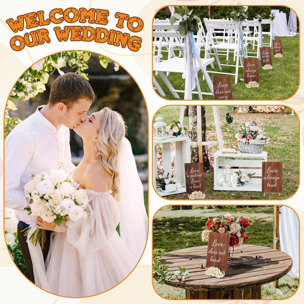 Wood Wedding Signage Bible Verses Wall Decor Gift For Weddings, Anniversaries