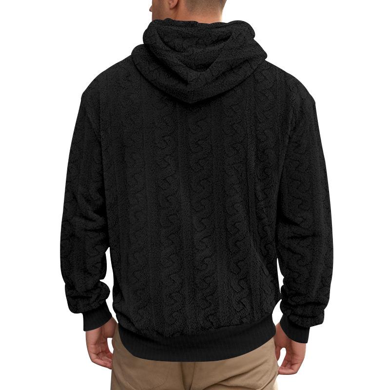 Europäisches Jacquard Teddyfleece Herren Kapuzen-Sport-Freizeit-Sweatshirt - Herbst/Winter Kollektion