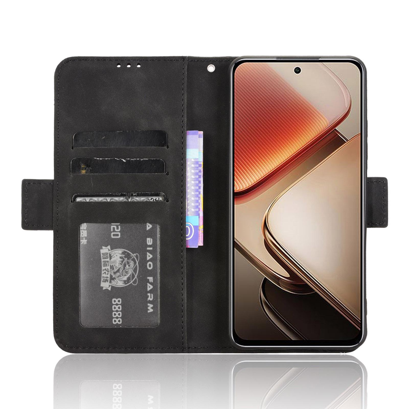 

For Oukitel C58 Pro/C58 Leather Case Phone Wallet Cover with Multiple Card Slots Black