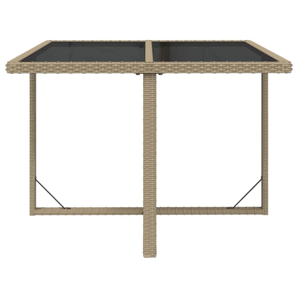 9 piece Garden Dining Set with Cushions Poly Rattan Beige