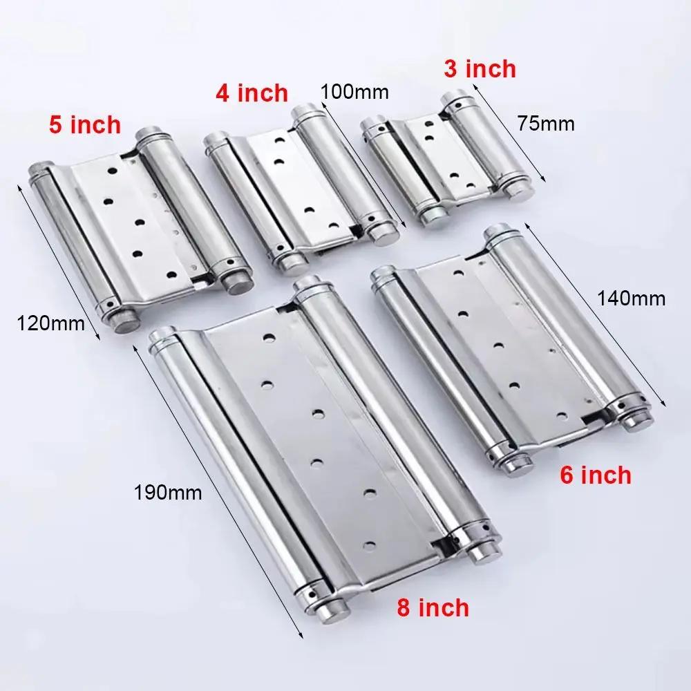 1Pcs Double Opening Door Hinge Automatic Closing Thickened Spring Silent Hinges With Inner And Outer 3/4/5/6inch
