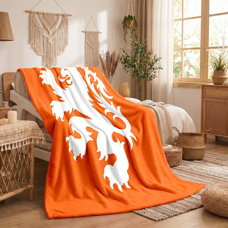Netherlands National Football Team Print Flannel Blanket Soft Warm Sofa Bed Throw Blanket For Home Office Bedroom