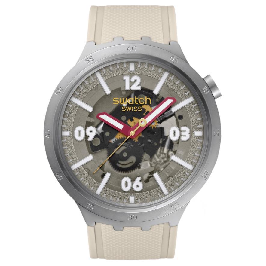 SWATCH ESSENTIALS Quartz Movement Men s Watches Watch 47mm Skeleton Dial Stainless Steel Case Silicone Strap SB07S125 Skeleton Dial