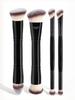 5 Double-Ended Makeup Brushes: Foundation, Blush, 3-Color Contour, Soft Bristle, Loose Powder, Beauty Tool Set