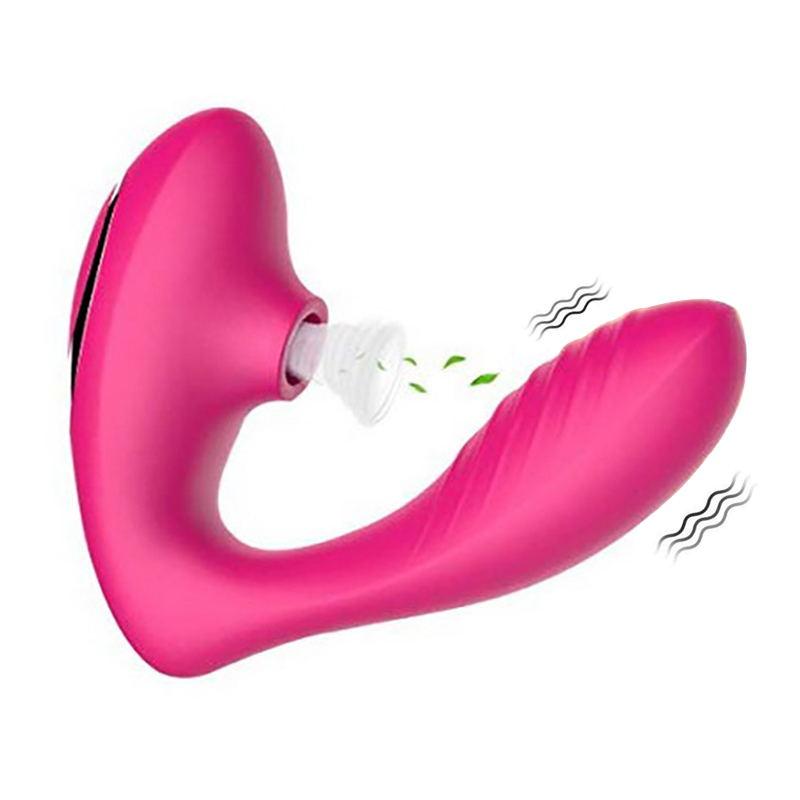 Tragbarer Vibrator zum Saugen der Vagina, 10 Geschwindigkeiten, vibrierender Saugnapf, Klitorisstimulator, flexibles Oralsex-Spielzeug