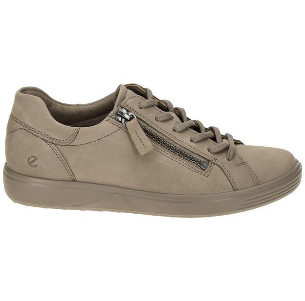 Женские полуботинки Ecco Soft taupe коричневые нубук 490553