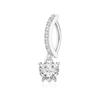 14G Curved Belly Clicker Stainless Steel Butterfly Heart Dangled Crystal CZs Belly Button Rings for Women Navel Clicker Ring