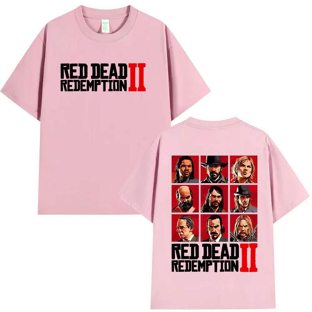 Classic Retro Red Dead Redemption 2 Game Player Graphic T Shirts Men Women Vintage Summer Oversized Cotton TShirt Streetwear