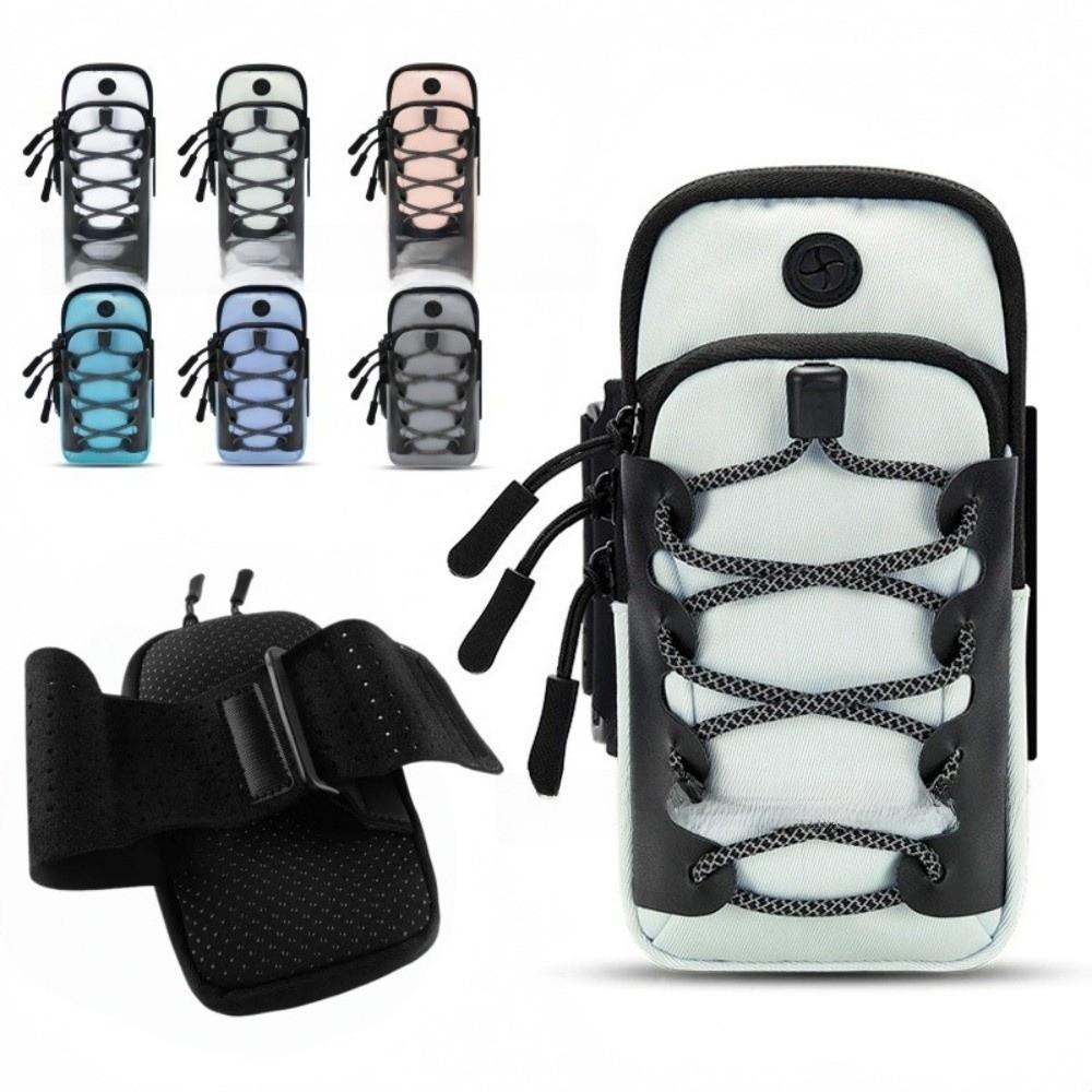 Double Zipper Sports Arm Bag Reflective Cord Trim Outdoor Pouch Reusable Wrist Pouch  Cycling