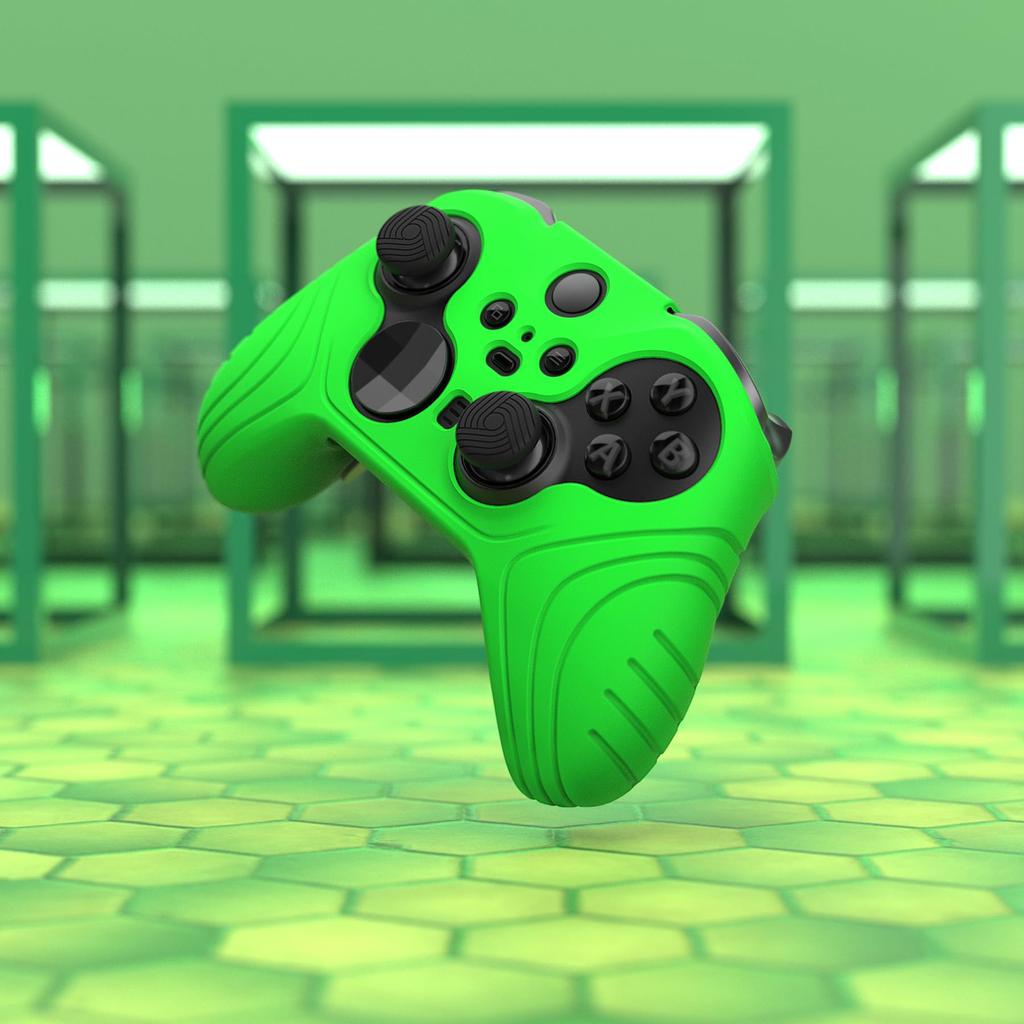PlayVital Xbox Elite Wireless Controller Series 2 Core Compatible Protective Cover with Soft Rubber Skin and Thumbstick Cap Covers [Green]
