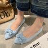women fashion light weight bow tie slip on flat shoes for office ladies green summer shoes mocasines mujer a5976