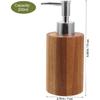 Beaupretty Wooden Soap Dispenser: Pump Lotion Dispenser Bamboo Shampoo Bottles Refillable Cosmetic Shower Gel Container for Countertop Kitchen