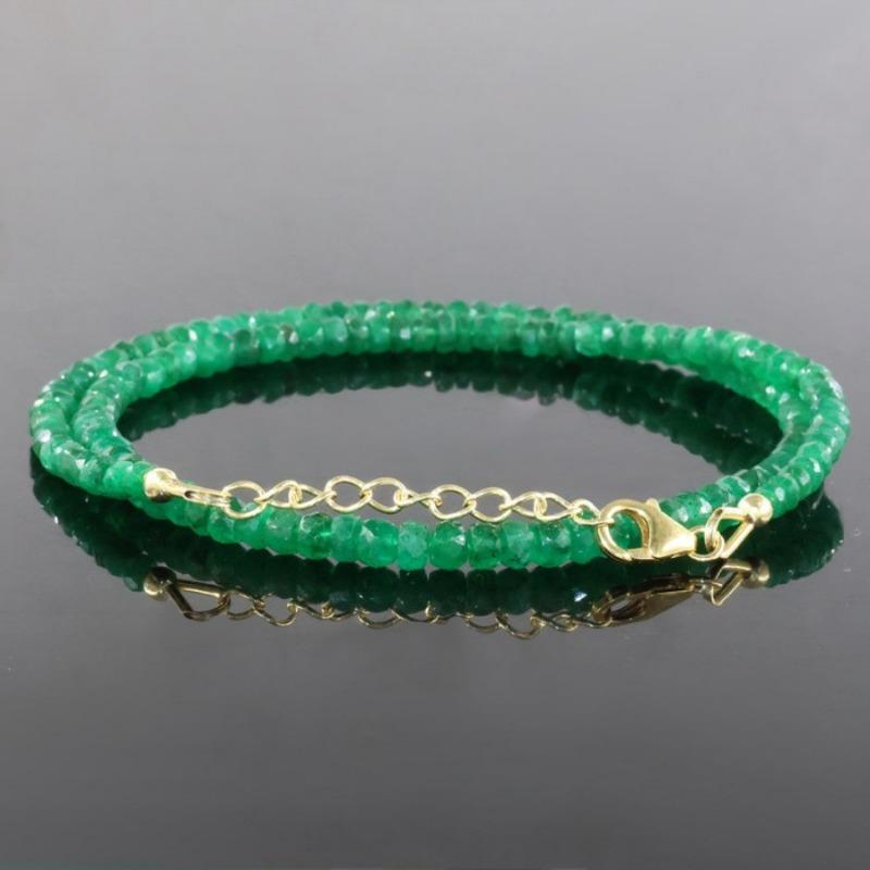 Collana regolabile con perline rotonde in pietra verde alla moda per donna