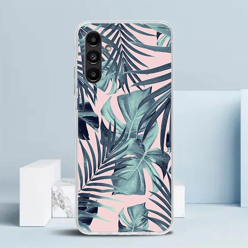 Summer Tropical Plants Green Leaf Phone Case For Samsung Galaxy A17 A37 A57 A16 A15 A14 A13 A56 A55 A54 A53 A36 A35 A34 A33 A26