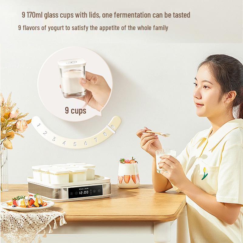Couss Large Capacity Automatic Yogurt & Fermentation Maker – 9 Cup, Ideal for Bread and Rice Wine