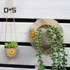 Farmhouse Boho Wall Planter Straw Hat Shoulder Bag Flower Pot Resin Bonsai Plant Pot for Indoor Outdoor Balcony Garden Decor Succulents Dried Flowers