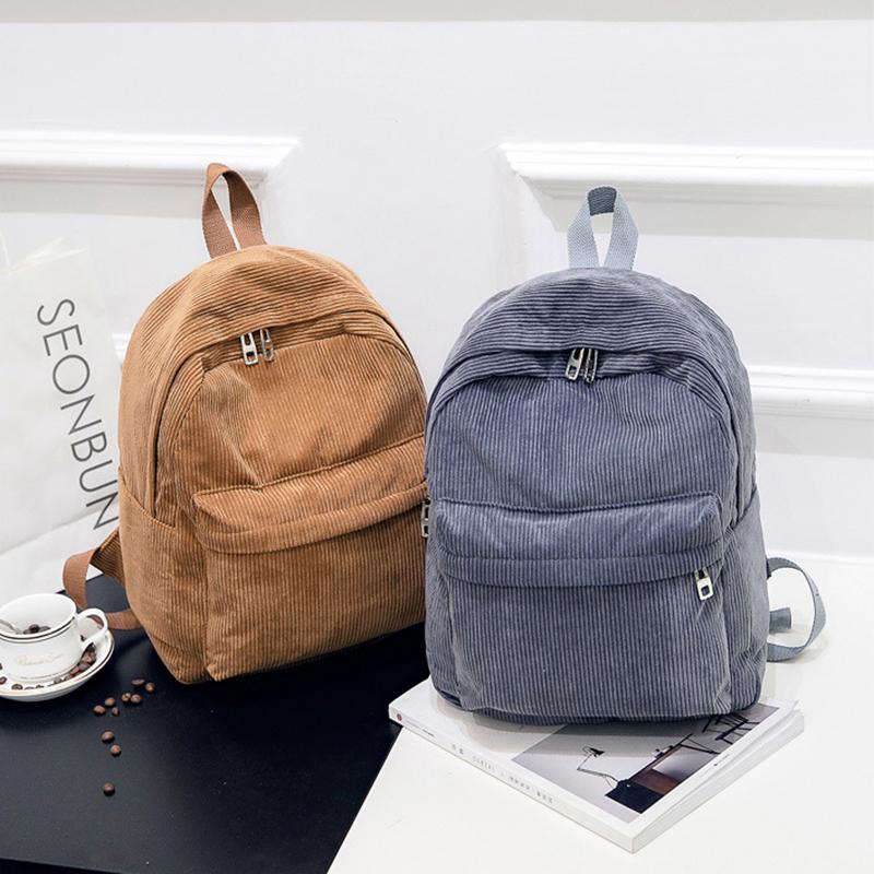 

Женский классический повседневный вельветовый школьный рюкзак для подростков