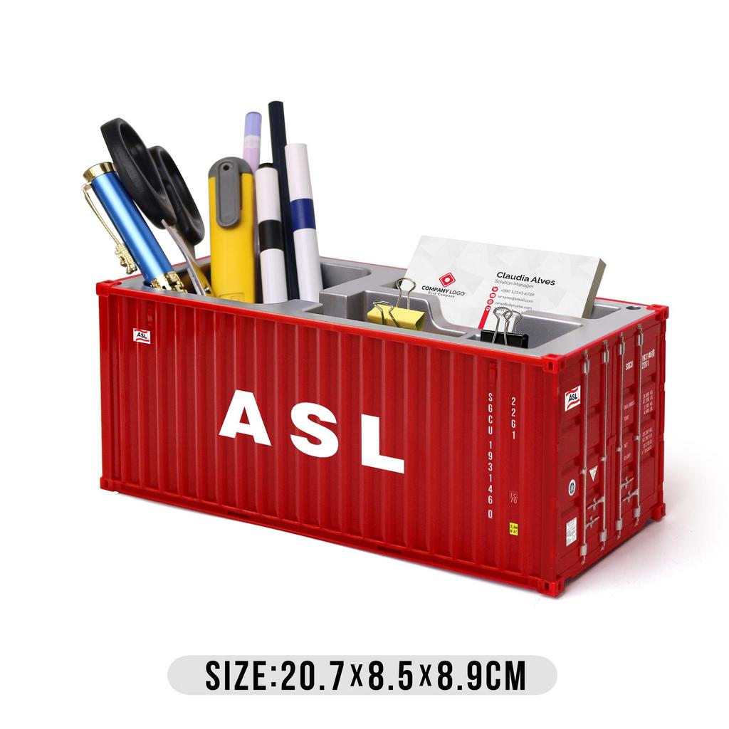 Portalápices Personalizado con Forma de Contenedor de Envío DHL con Logo