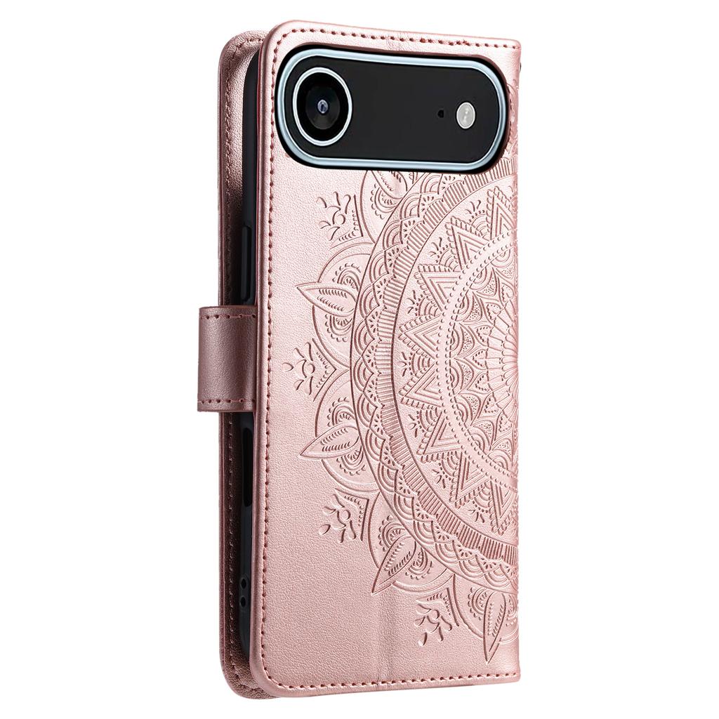 Für iPhone 17 Air Ständerhülle Geprägtes Totem PU Leder Brieftasche Handyhülle mit Handschlaufe