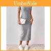 Sommerkleid Damen Satin Stoff Bodycon Offener Schlitz Lässig Elegant Für Bürokleidung
