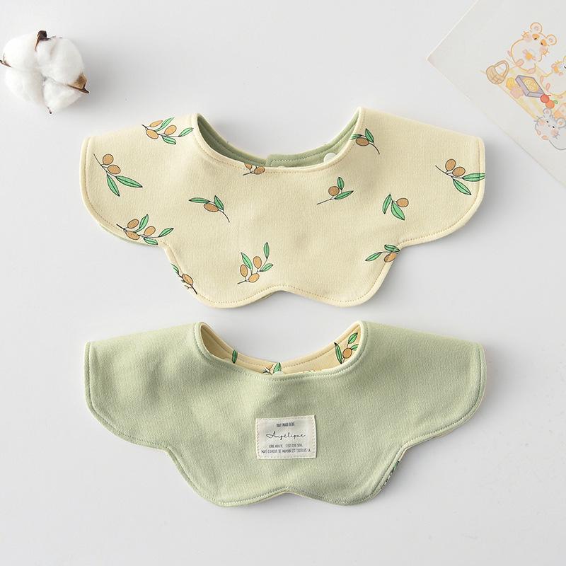 Korean Style A-Type Pure Cotton Double-Sided Baby Bib for 0-2 Years