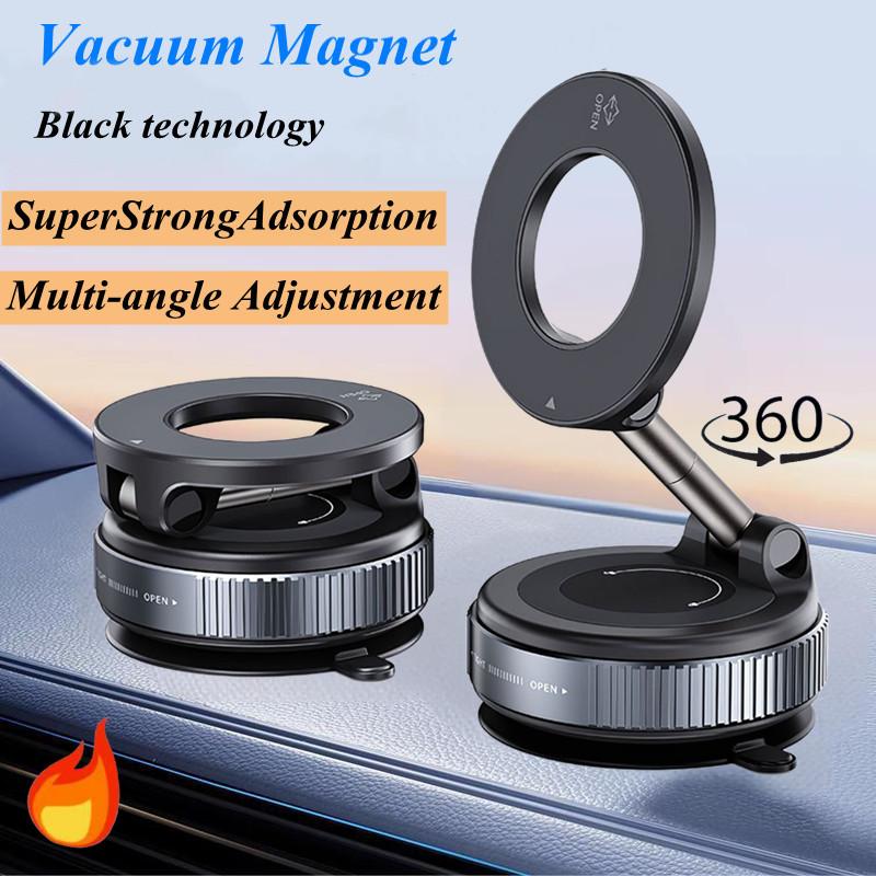 K007 Suporte Magnético Forte para Celular de Carro Design Dobrável Montagem a Vácuo Ajustável 360° para Carro/Mesa/Banheiro/Uso Universal