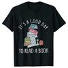 Its A Good Day To Read  T-shirts Women Book Lover Teacher Tshirts Elephant Cartoon Women's Clothing Vintage Women T-Shirts Tops