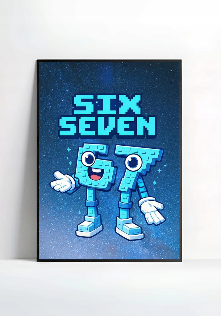 Šest Sedm A4 Plakát 21×30 Pixel Art Hraní