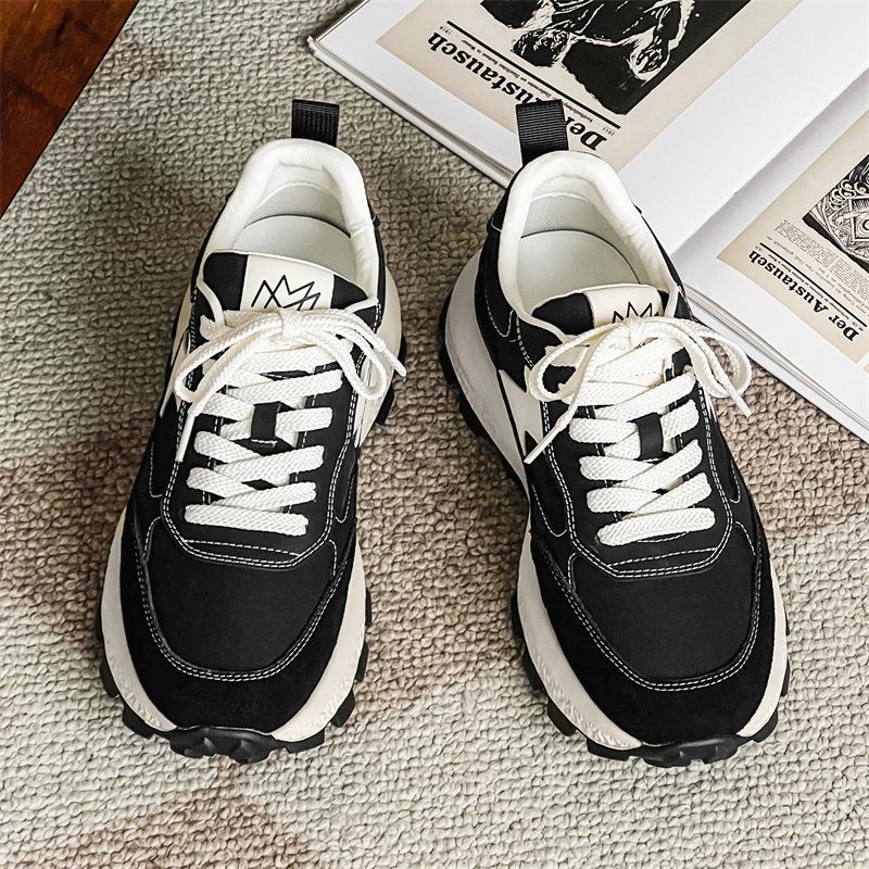 

Summer new Japanese casual shoes retro platform sports board shoes light and breathable 38 чёрный
