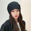 Confinement Hat Summer Thin Stacking Hat Women's Versatile Breathable Knitted Nightcap Bag Head Showing Face Small Black Cold Hat