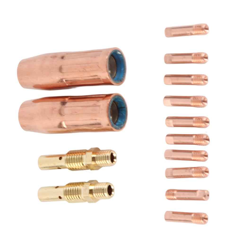 14 pz Accessori Saldatrice Mig Ugello Saldatura a Filo Ugelli Gas Ugello Rivestito 21-50 Diffusore Gas 35-50 Ugelli 11-35