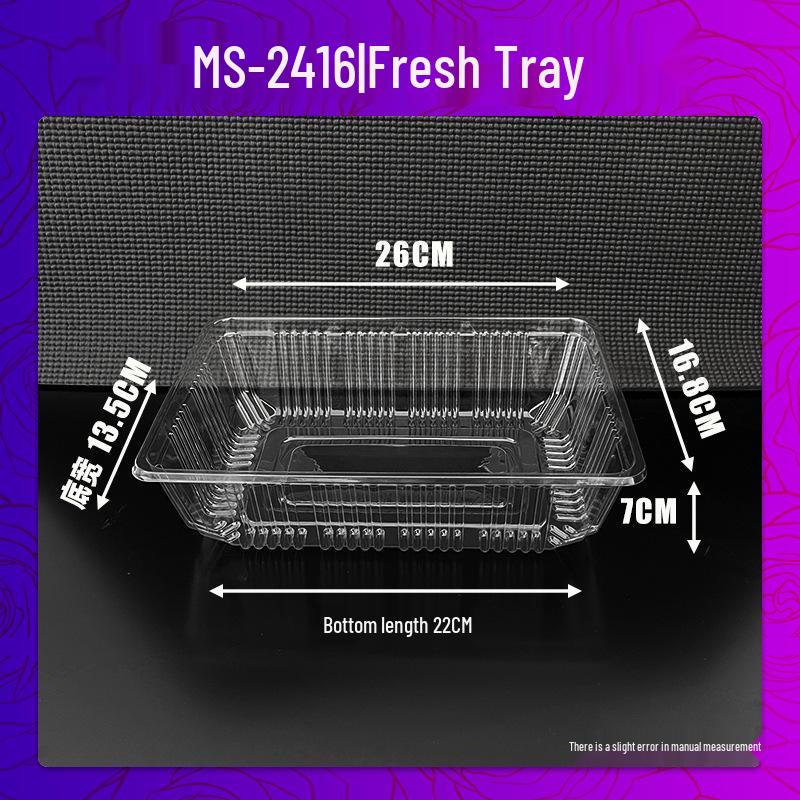 Transparent Disposable Fruit & Vegetable Tray - Fresh Food Packaging Box Without Lid