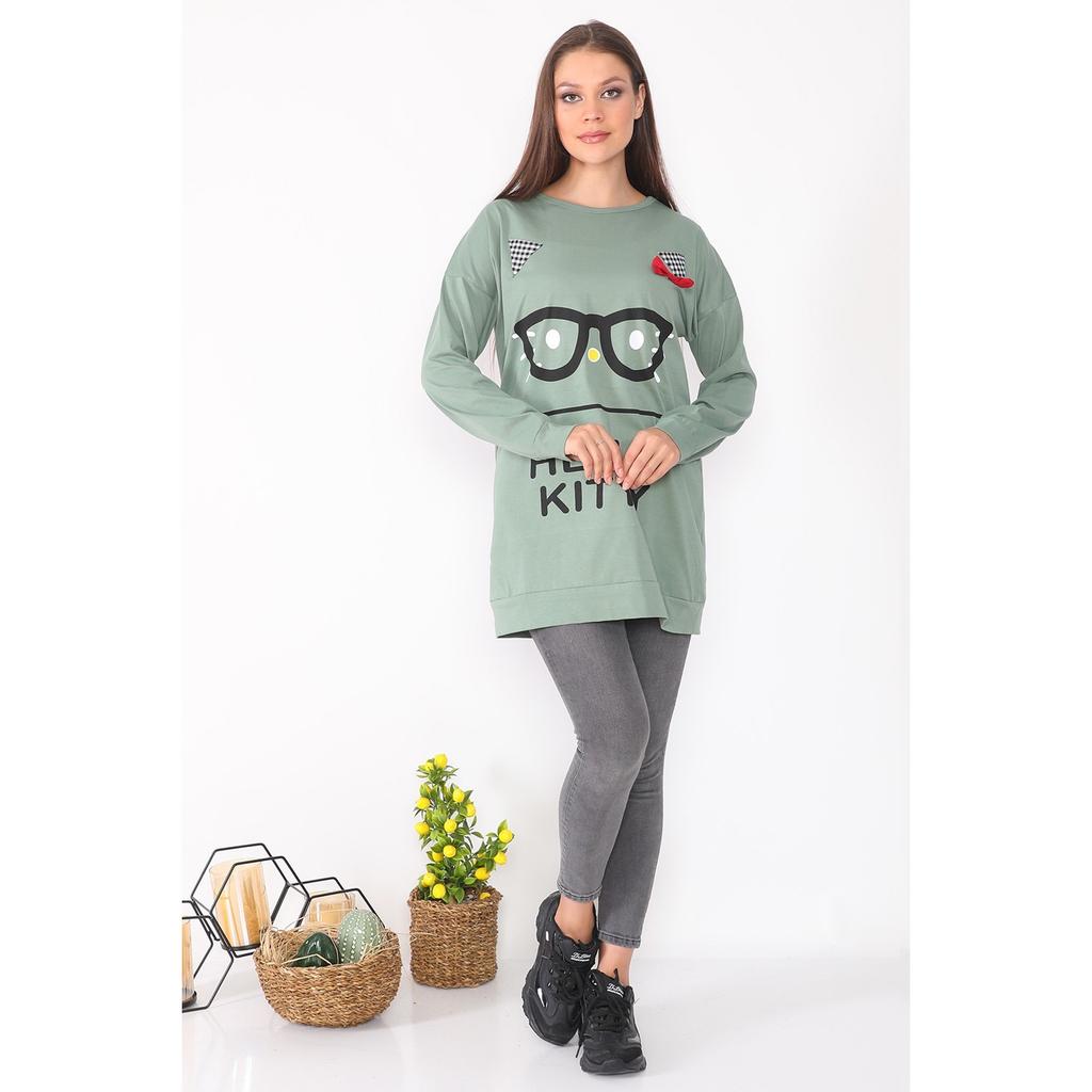 Tunika-Sweatshirt für Damen mit Charakterdruck
