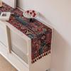 Tischläufer Nordisch Jacquard Tischläufer Bauernhausdekor Tischläufer mit Quasten Baumwolle Leinen Jacquard Tischdecke Untersetzer
