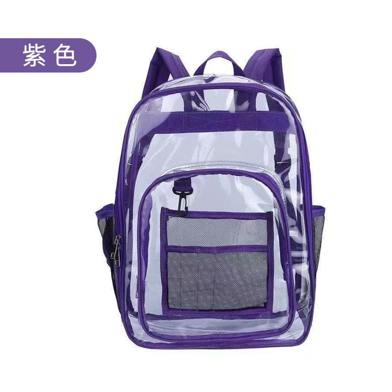 Transparent Backpack Wear-resistant Pvc Schoolbag Shoulder Portable Primary and Secondary School Students School Backpack Large Capacity Travel