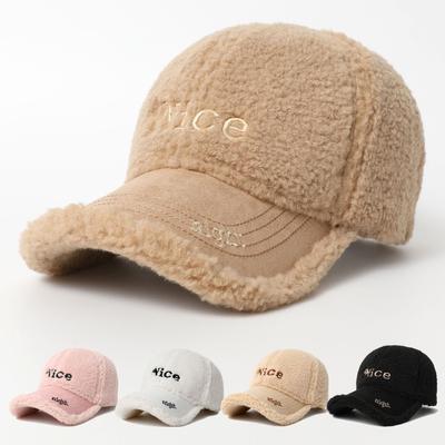 Podzimní a zimní korejská verze baseballové čepice teddy fleece výšivka písmen kachní kšiltovka trendy ležérní odhalující obličej malá baseballová čepice pro ženy