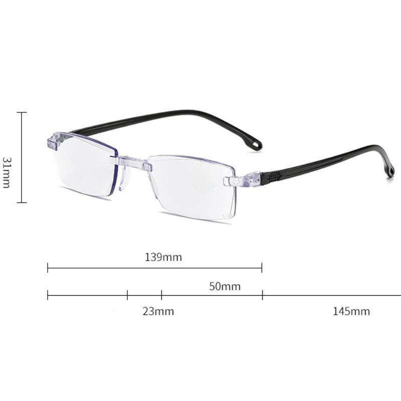 Ultra Light Rimless Diamond Edge Trimming Anti Blue Light Reading Glasses Men Women Radiation-resistant Presbyopia Eyeglasses