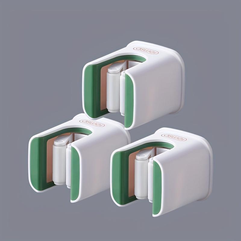 3PCS Broom Holders Wall-Mounted Mop Tool Organizer For Home Laundry Closet Bathroom No-Drill Installation 1 Slot Storage Rack