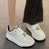 Versatile Casual Little White Shoes Women's Spring New Burst Pattern Casual Sports Thick-soled Heightening Board Shoes