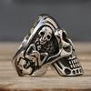 Polierter Kapala Totenkopfring Herren Jungen Edelstahl Motorrad Biker Ring Dominanter Männlicher Gothic Totenkopfringe Großhandel