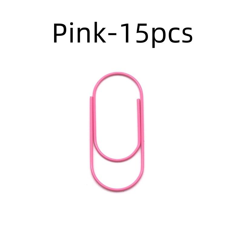 15pcs Large Size Paper Clips 50x25mm Wide Design 4 Color Options for Documents